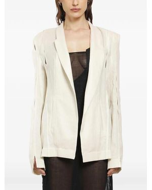 Yehuafan Open-Front Long-Sleeve Blazer - Natural