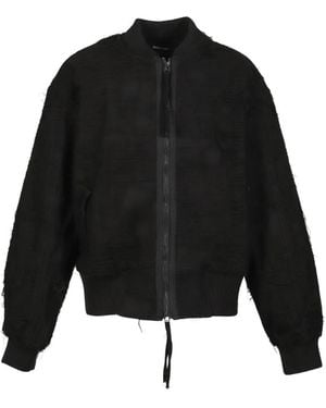 Troubled Waters Mummy Distressed Bomber Jacket - Black