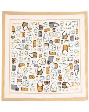 COACH Printed Silk Bandana Scarf - Natural