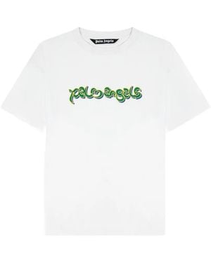 Palm Angels Thai Logo-Print T-Shirt - White