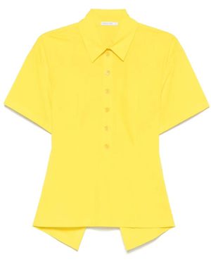 Patrizia Pepe Open-Back Polo Top - Yellow
