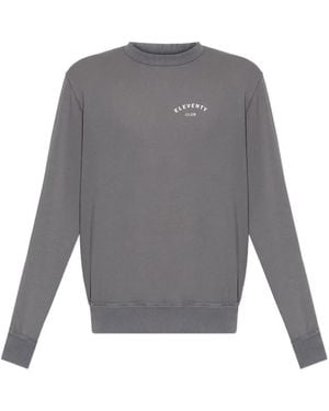 Eleventy Sweater Met Logoprint - Grijs