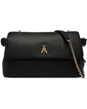 Patrizia Pepe Logo-Plaque Shoulder Bag - Black