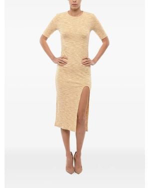 Samsøe & Samsøe Front-Slit Midi Dress - Natural