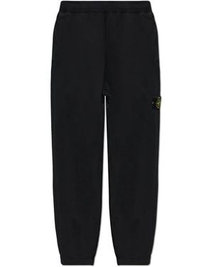 Stone Island Fleece_S.I. Ghost Heavy Cotton Trousers - Black