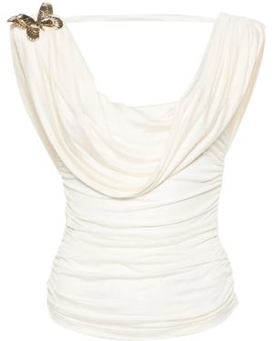 Blumarine Sleeveless Satin Top - White