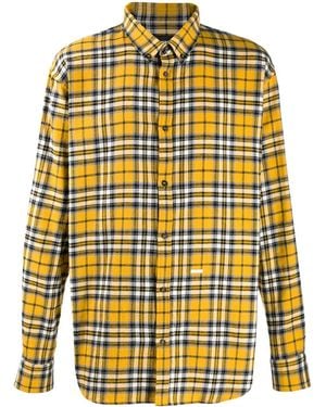 DSquared² Checked Print Shirt - Yellow