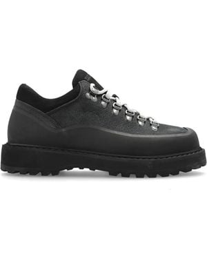 Diemme Baskets Cornaro Gomma À Lacets En Cuir - Black
