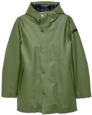 Rrd Hooded Press-Stud Coat - Green