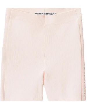 Alexander Wang Ribbed-Knit Mini Shorts - Pink