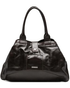 Paloma Wool Big Guida Glossy-Finish Paneled Tote Bag - Black