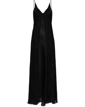 Carine Gilson Lace-Detail Silk Nightdress - Black
