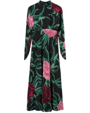 La DoubleJ Gilda Maxi-Jurk Met Bloemenprint - Groen