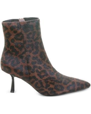 Bibi Lou Leopard-Print Heeled Boots - Brown