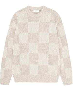 Les Deux Check-Knit Jumper - White