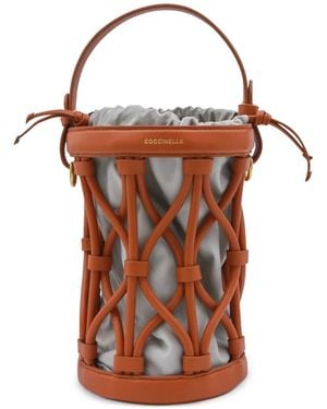 Coccinelle Small Koi Leather Bucket Bag - White