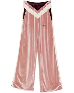 Palm Angels Stripe-Detail Chenille Track Pants - Pink