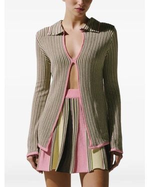 Baobab Federica Ribbed-Knit V-Neck Jumper - Green
