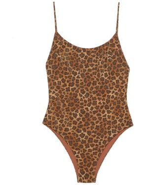 Mc2 Saint Barth Badeanzug Mit Tier-Print - Braun