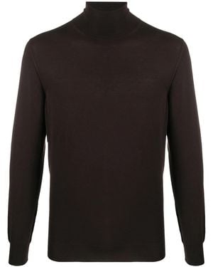 Drumohr Fine-Knit Roll Neck Jumper - Black