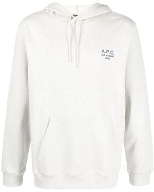 A.P.C. Grey Marvin Logo-print Pullover Sweatshirt - White