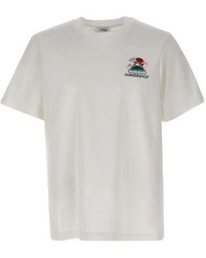 CASABLANCA Logo-Print Cotton T-Shirt - White
