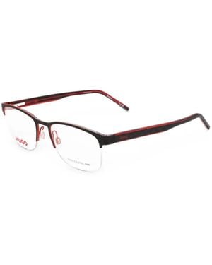 BOSS Half-Rim Rectangle-Frame Glasses - White