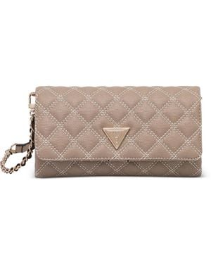 Guess Quilted Chain Cross Body Bag - Grey
