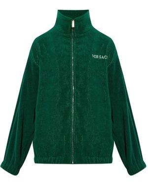 Versace Medusa-motif zip-up sweater - Grün