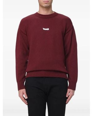 DISCLAIMER Logo-Print Cotton Jumper - Red