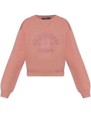 Dolce & Gabbana Sweater Met Logoprint - Roze