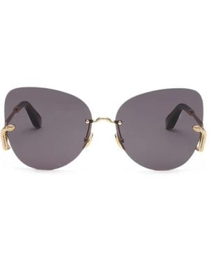 Roberto Cavalli Rimless Snake-Detail Sunglasses - Purple