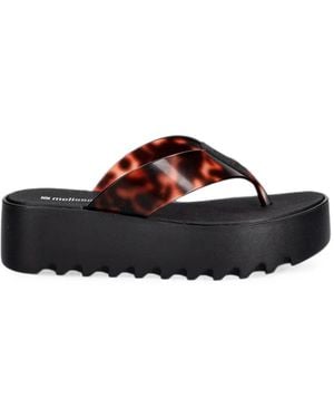 Melissa Tortoiseshell-Effect Platform Flip-Flops - White
