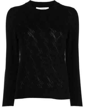 Pringle of Scotland Pointelle-Argyle Knit Cashmere Jumper - Black