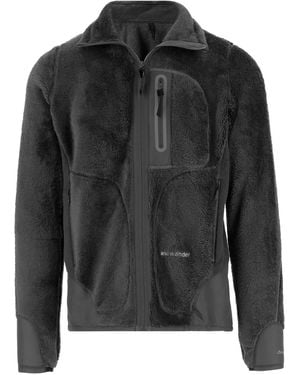 and wander Zipped Fleece Jacket - Black