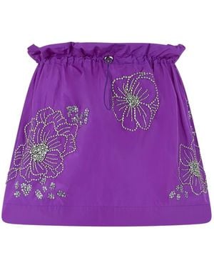 Des Phemmes Falda Con Detalles De Cristales - Morado