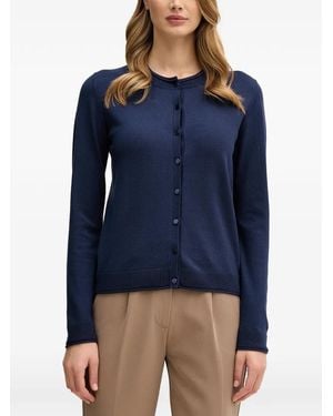 Sisley Crew-Neck Cardigan - Blue