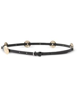 Pinko Circular-Plaque Leather Belt - White