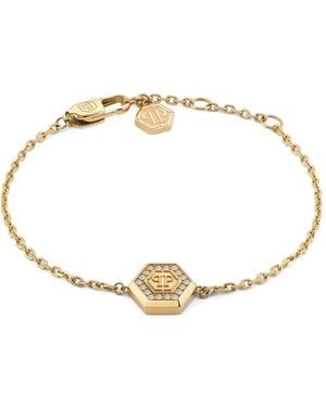 Philipp Plein Legacy Hexagon-Logo Bracelet - Metallic