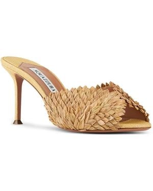 Aquazzura Sandales Rio Flirt À Talon - Natural