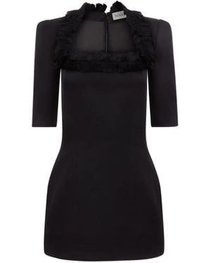 Nina Ricci Ruffle-Trim Mini Dress - Black