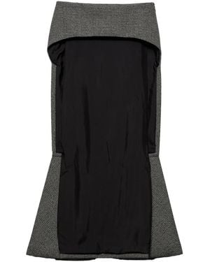 Prada Prince-Of-Wales Pattern Skirt - Black
