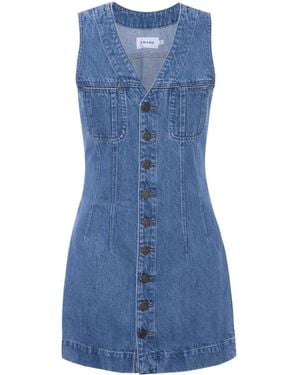 FRAME Sleeveless Trucker Denim Mini Dress - Blue