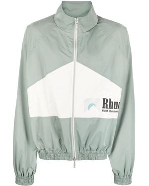 Rhude World Championship Logo-Print Bomber Jacket - Green