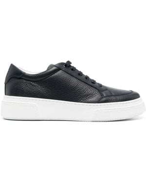 Giorgio Armani Herren Pebbled Leather Trainers - Blue