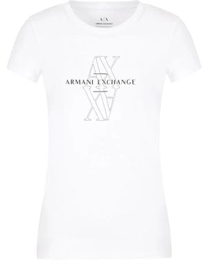 ARMANI EXCHANGE Logo-Embroidered T-Shirt - White