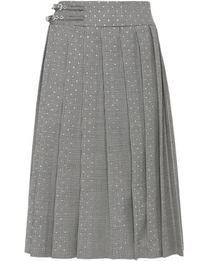 Philipp Plein Houndstooth Pleated Midi Skirt - Gray