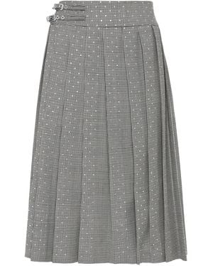 Philipp Plein Houndstooth pleated midi skirt - Gris