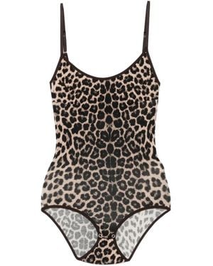 Baserange Leopard-Print Bodysuit - Black