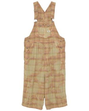 R13 Jumbo Plaid Cotton Jumpsuits - Natural
